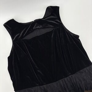 Lane Bryant Black‎ Velvet Lace Midi Dress Sleeveless Keyhole Cutout Women's 18